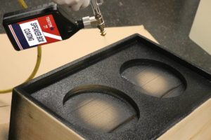 sprayable speaker box coating